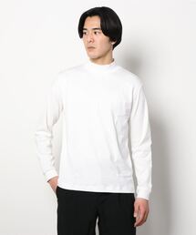 three dots（スリー ドッツ） tシャツ ブラッシュドリブ 長袖モック