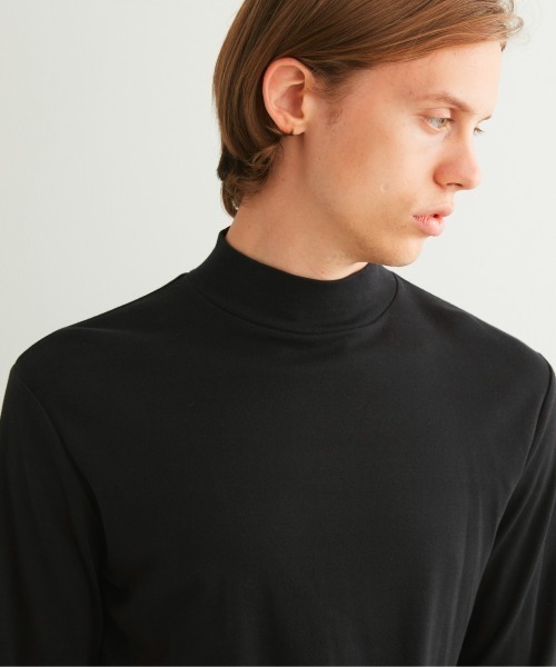 three dots（スリー ドッツ） tシャツ ブラッシュドリブ 長袖モック