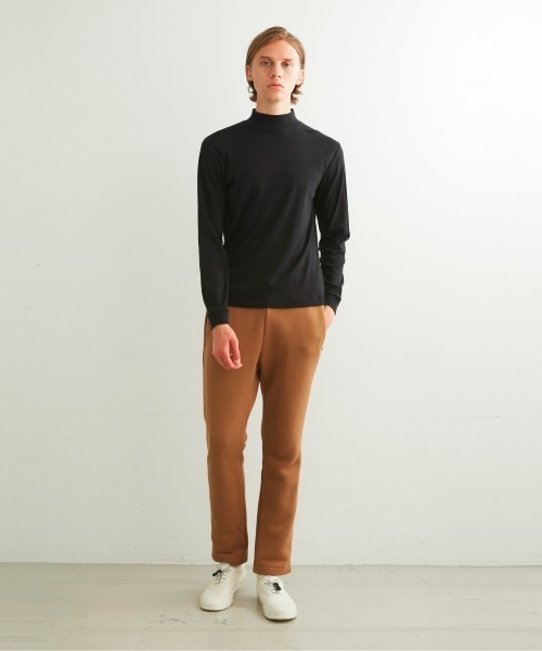 three dots（スリー ドッツ） tシャツ ブラッシュドリブ 長袖モック 