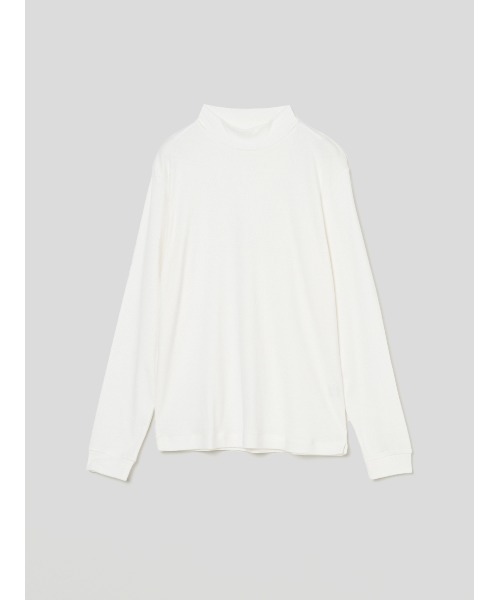 three dots（スリー ドッツ） tシャツ ブラッシュドリブ 長袖モック