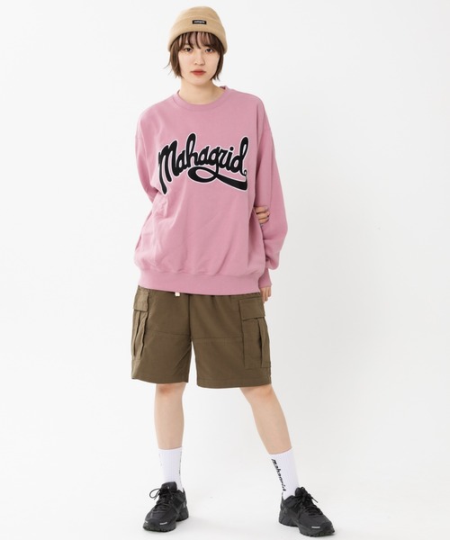 トレーナー スウェット 「mahagrid/マハグリッド」CURVED LOGO SWEATSHIRT/カーブドロゴ スウェットシャツ レディース メ MAHAGRID トレーナー スウェット 「mahagrid/マハグリッド
