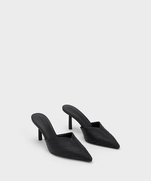 CHARLES ＆ KEITH パンプス リサイクルポリエステル シリンダー