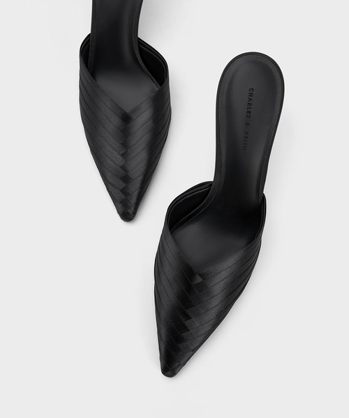 極美品⭐️REGAL グレー ミュール 中ヒール CHARLES ＆ KEITH パンプス リサイクルポリエステル シリンダー