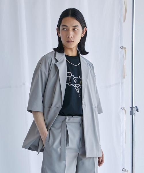PUBLIC TOKYO シャツ 含浸ハーフスリーブシャツジャケット