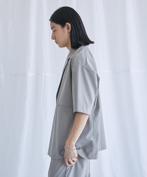 PUBLIC TOKYO シャツ 含浸ハーフスリーブシャツジャケット