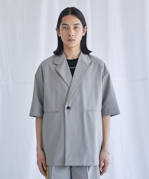 【美品】PUBLIC TOKYO：ハーフスリーブジャケット ベージュ 夏 美品】PUBLIC TOKYO：ハーフスリーブジャケット ベージュ 夏
