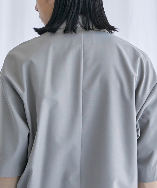 【美品】PUBLIC TOKYO：ハーフスリーブジャケット ベージュ 夏 美品】PUBLIC TOKYO：ハーフスリーブジャケット ベージュ 夏