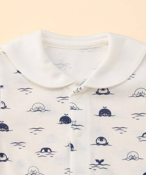 COMME CA ISM ベビー服 ロンパース 海の生き物デザイン 半袖