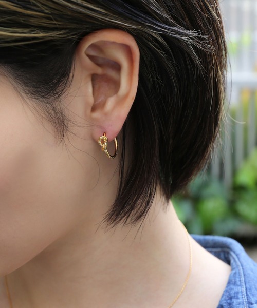 colleca la（コレカラ） ピアス 「silver925」ノットフープピアス