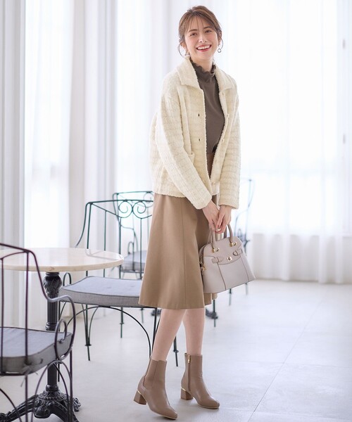 ANY SIS（エニィスィス） コート アウター 「洗える」襟付ツイード