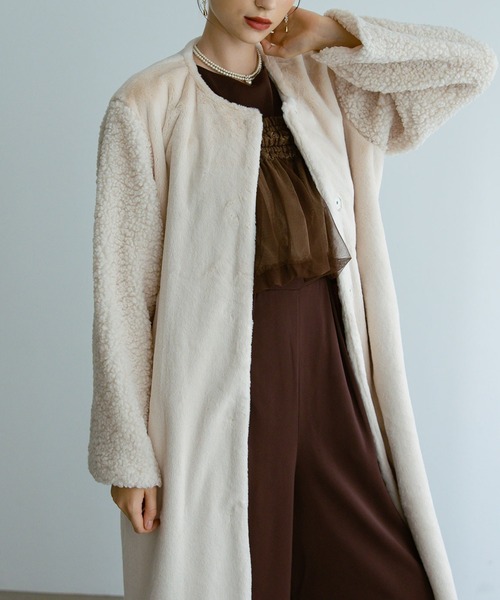 Dorry Doll（ドリードール） ノーカラーコート コート フェイクファー