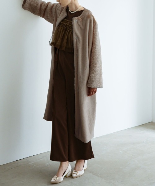 Dorry Doll（ドリードール） ノーカラーコート コート フェイクファー