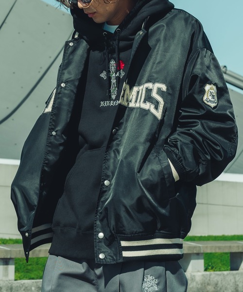 NineMicrophones スタジャン NYLON STADIUM JKT メンズ