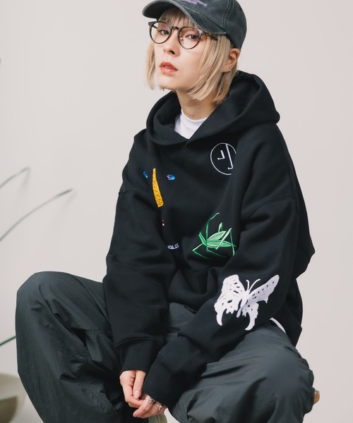 JUNGLES パーカー JUNGLES/ジャングルス SYMBOLS CHENILLE HOODIE