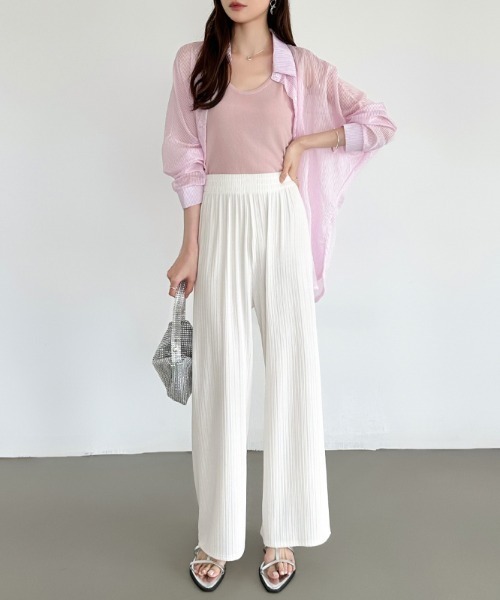 【Morena Rosa】リラクゼーションコットンパンツ ホワイト Morena Rosa】リラクゼーションコットンパンツ ホワイト (Morena