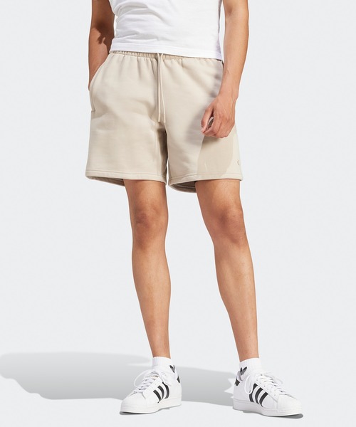 adidas◆エッセンシャル スウェット ショートパンツ 茶 送料込 エッセンシャルズ-ビッグロゴ-