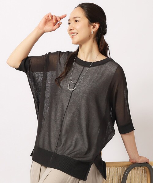 贅沢品 SHOO・LA・RUE シアー 「洗える/2点セット」大人の透け感 トップス