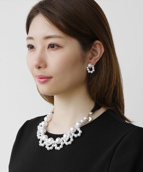 TOCCA ホワイトパール 二重ネックレス TOCCA ネックレス LACE PEARL NECKLACE レディース : ZOZOTOWN