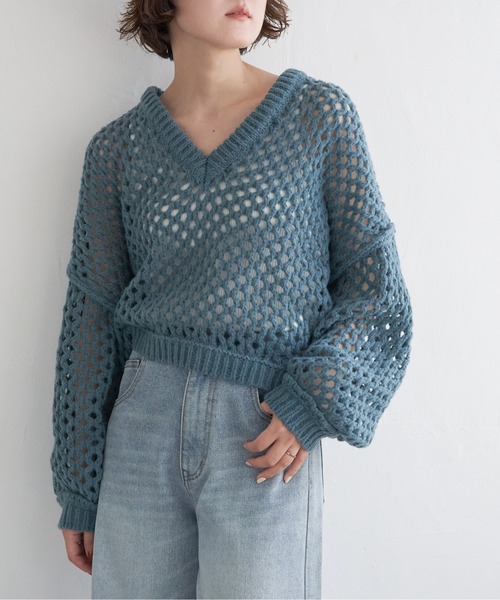 notch. ニット セーター ハニカムプルオーバーニット レディース