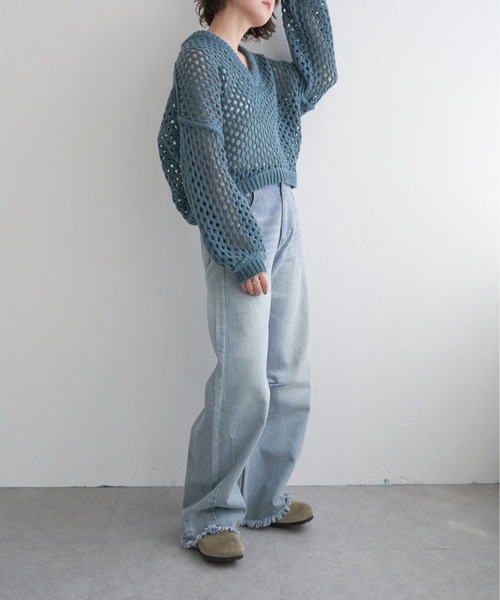 notch. ニット セーター ハニカムプルオーバーニット レディース