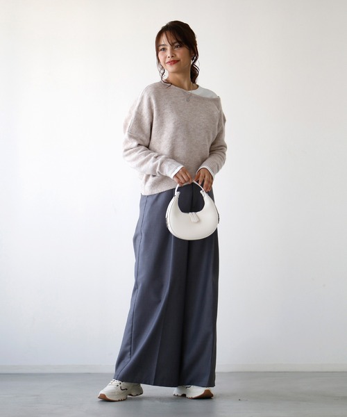 ニット セーター 大人が着る！肌見せニット正解着こなし レディース Ehre style ニット セーター 大人が着る！肌見せニット正解
