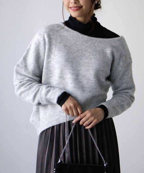 ニット セーター 大人が着る！肌見せニット正解着こなし レディース Ehre style ニット セーター 大人が着る！肌見せニット正解