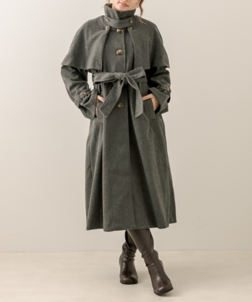 「OLIVE des OLIVE」 ステンカラーコート LARGE ブラウン レディース_画像9