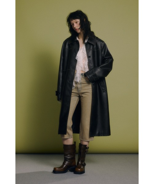SLY ブルゾン アウター LONG F/LEATHER JK ロング フェイク