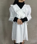 パーティードレス ワンピース 肩フリル Vネッ...の詳細画像3