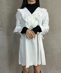 パーティードレス ワンピース 肩フリル Vネッ...の詳細画像1