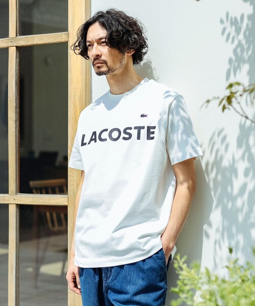 【ラコステ】ヘビーウェイトブランドネームロゴTシャツ LACOSTE tシャツ ヘビーウェイトブランドネーム ラバープリント