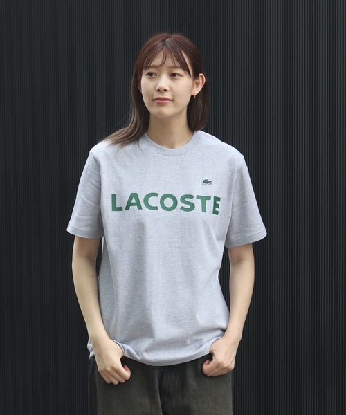 LACOSTE tシャツ / ヘビーウェイト ブランドネーム ロゴTシャツ