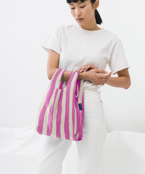 BAGGU（バグゥ） エコバッグ BABY BAGGU 577.ピンクペイントストライプ