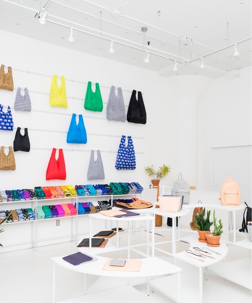 BAGGU エコバッグ BABY 577.ピンクペイントストライプ