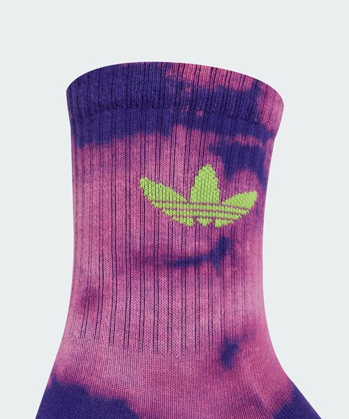 靴下　紫色 adidas 靴下 アシッドウォッシュ クルーソックス 2足組