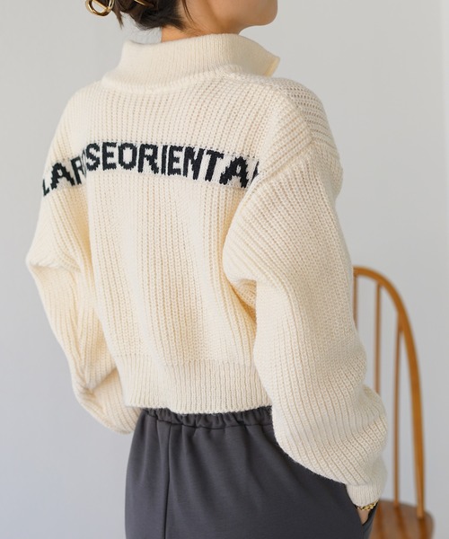 ニット セーター NUMBERING HALF ZIP KNIT レディース : ZOZOTOWN