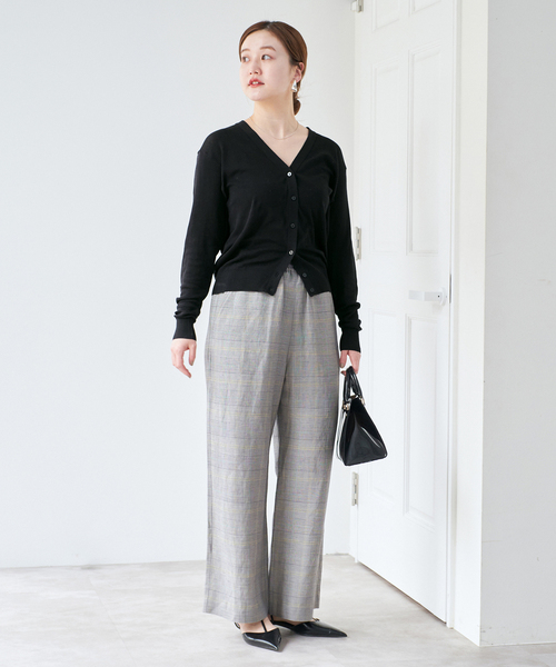 IENA カーディガン 80/2 Mer-Cotton セーターマシーン Vネック