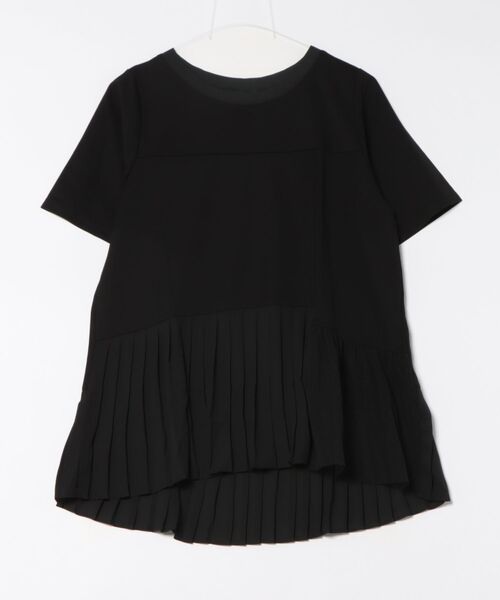 tシャツ メッシュプリーツドッキングプルオーバー レディース