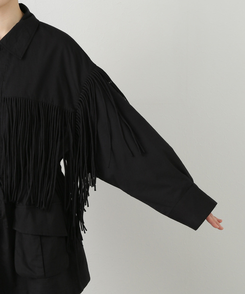 crinkle コート アウター フリンジ M65 jacket CC-3527