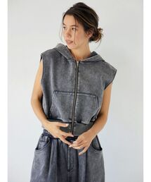 パーカー ヴィンテージウォッシュジップノースリパーカー レディース｜ZOZOTOWN Yahoo!店