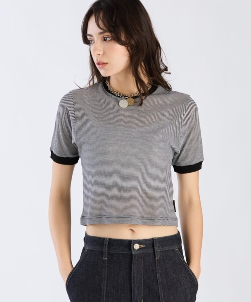 To b. by agnes tシャツ 半袖 シアー コットン リンガーTシャツ