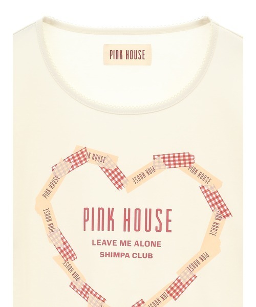 「PINK HOUSE」 半袖Tシャツ MEDIUM レッド レディース