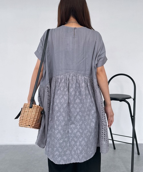【新品・未使用】　AS KNOW AS 小花柄　切り替えチュニック 楽天市場】大きいサイズ レディース チュニック 小花柄切り替え