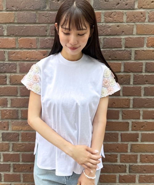 ちぃページ Chesty tシャツ フラワーモチーフTシャツ レディース : ZOZOTOWN