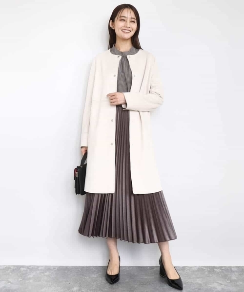 MK MICHEL KLEIN（エムケー ミッシェルクラン） ノーカラーコート