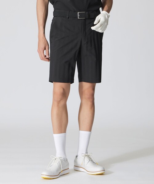 ゴルフ 「GOLF」シャドウストライプ　ショートゴルフパンツ メンズ