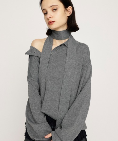 SLY ニット セーター 「2025AW」HG KNIT ASYMMETRY TOPS