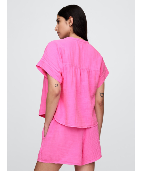 「GAP」 半袖ブラウス XX-SMALL オフホワイト レディース_画像2