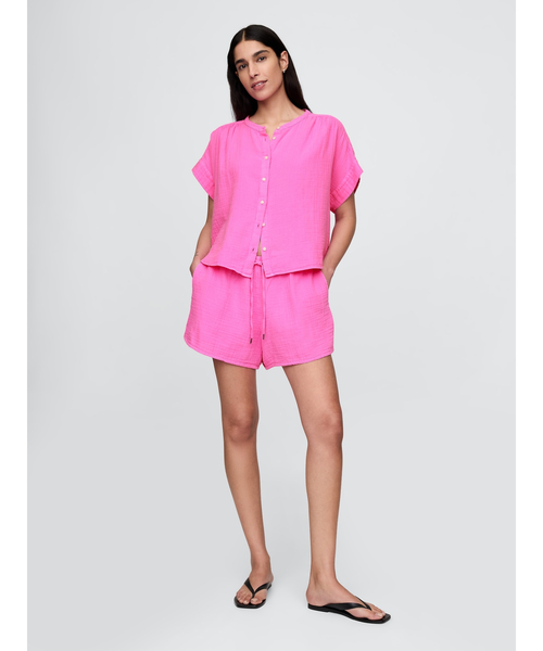 「GAP」 半袖ブラウス XX-SMALL オフホワイト レディース_画像8