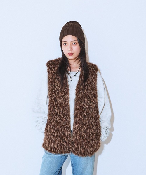 JEANASIS（ジーナシス） ベスト ジレ MIXカラーファーベスト/593633